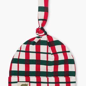 Top Knot Cap - Festive Plaid